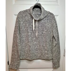 Offline By Aerie Sweater Textured Turtleneck Black/Cream Thermal V-neck Sz Large